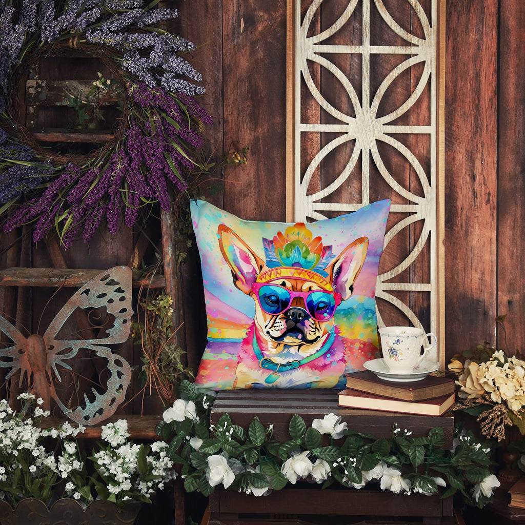 Pug Hippie Dawg Throw Pillow-2