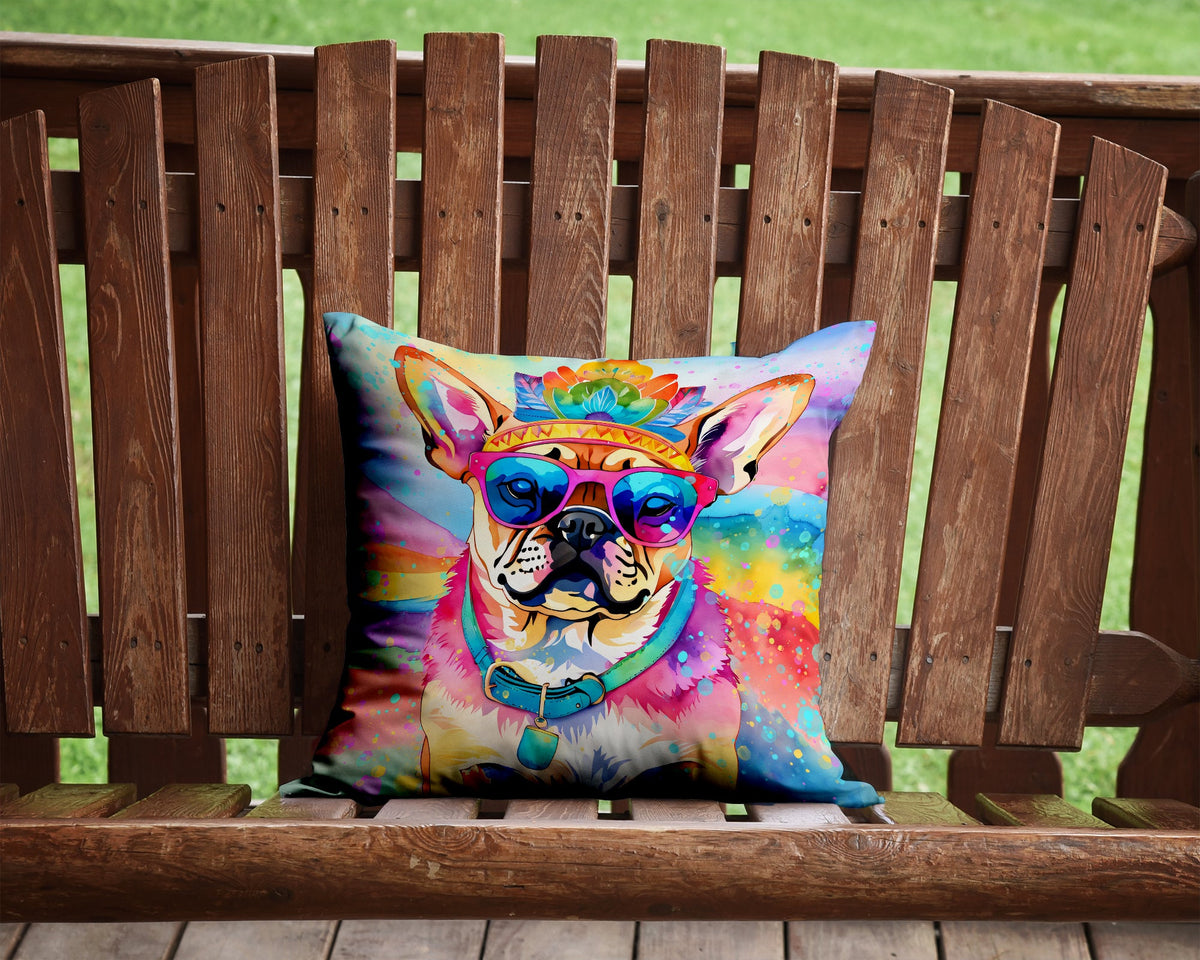 Pug Hippie Dawg Throw Pillow-3