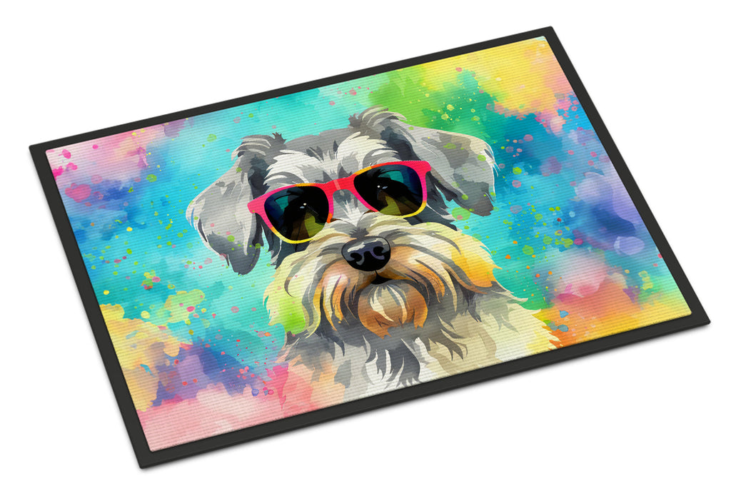 Schnauzer Hippie Dawg Doormat-0
