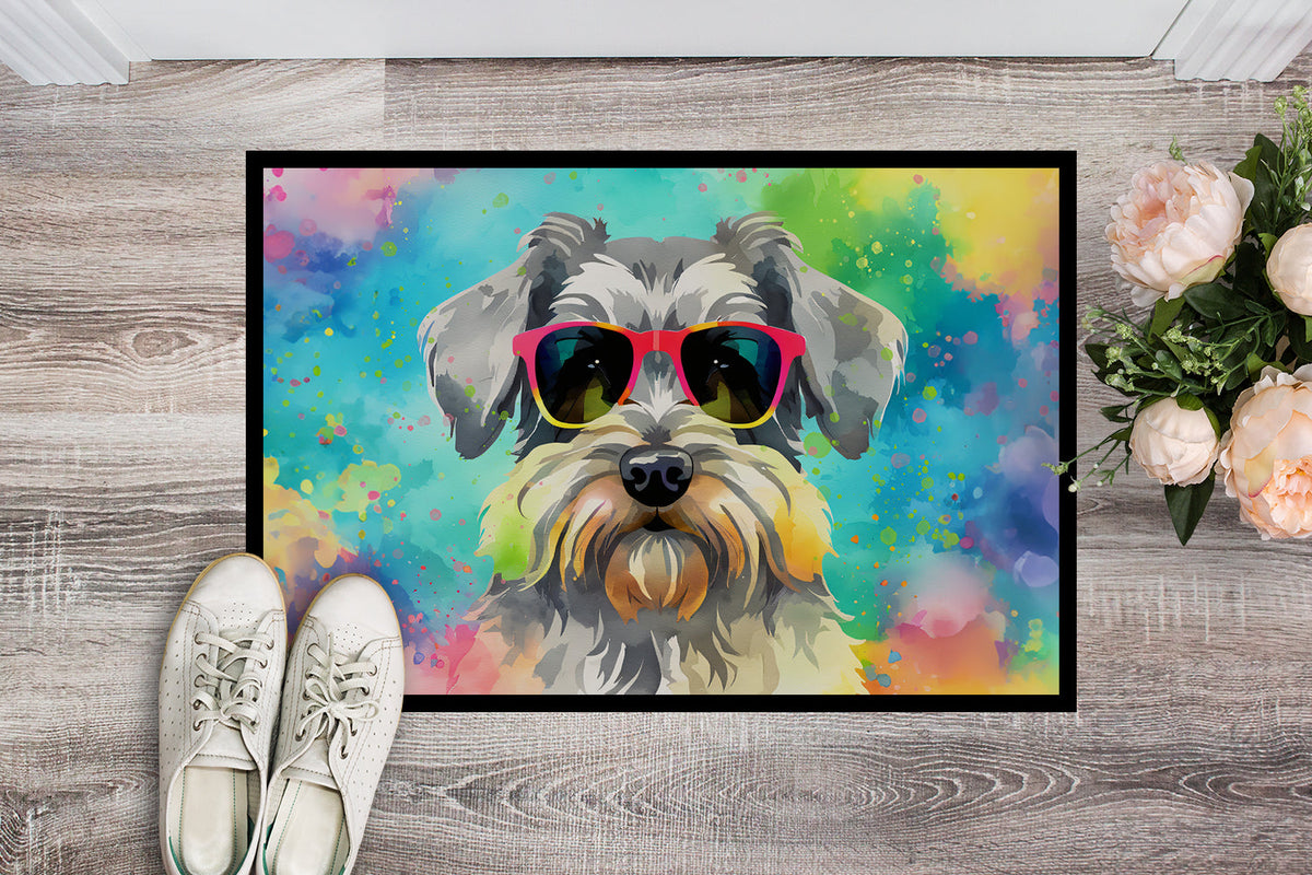 Schnauzer Hippie Dawg Doormat-1
