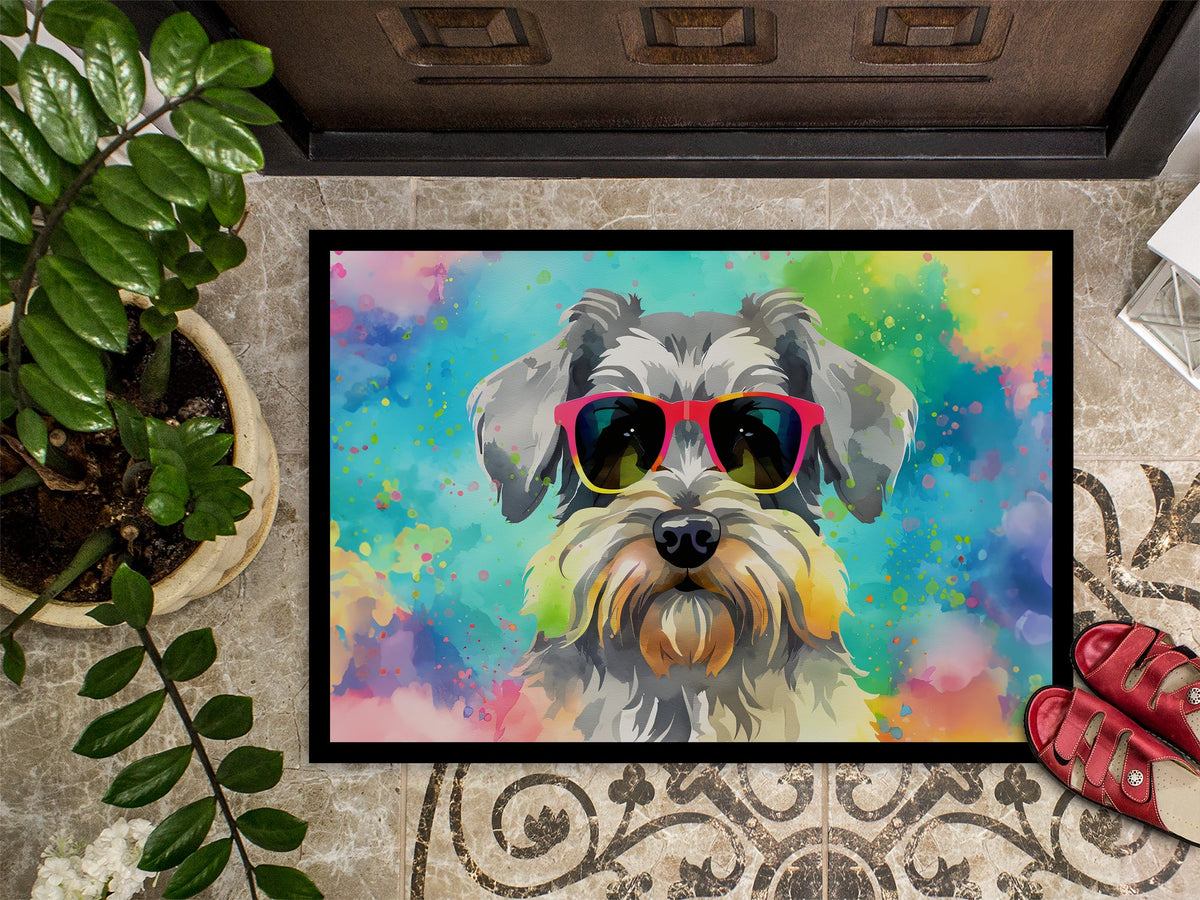 Schnauzer Hippie Dawg Doormat-2