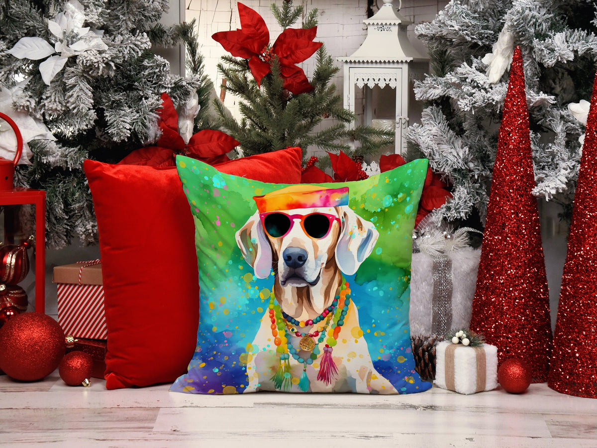 Weimaraner Hippie Dawg Throw Pillow-1