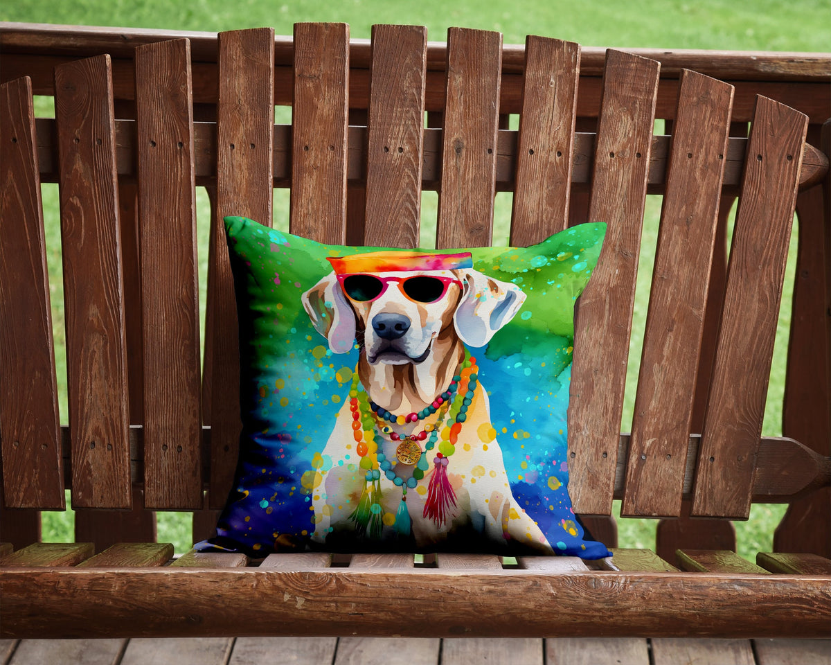 Weimaraner Hippie Dawg Throw Pillow-3