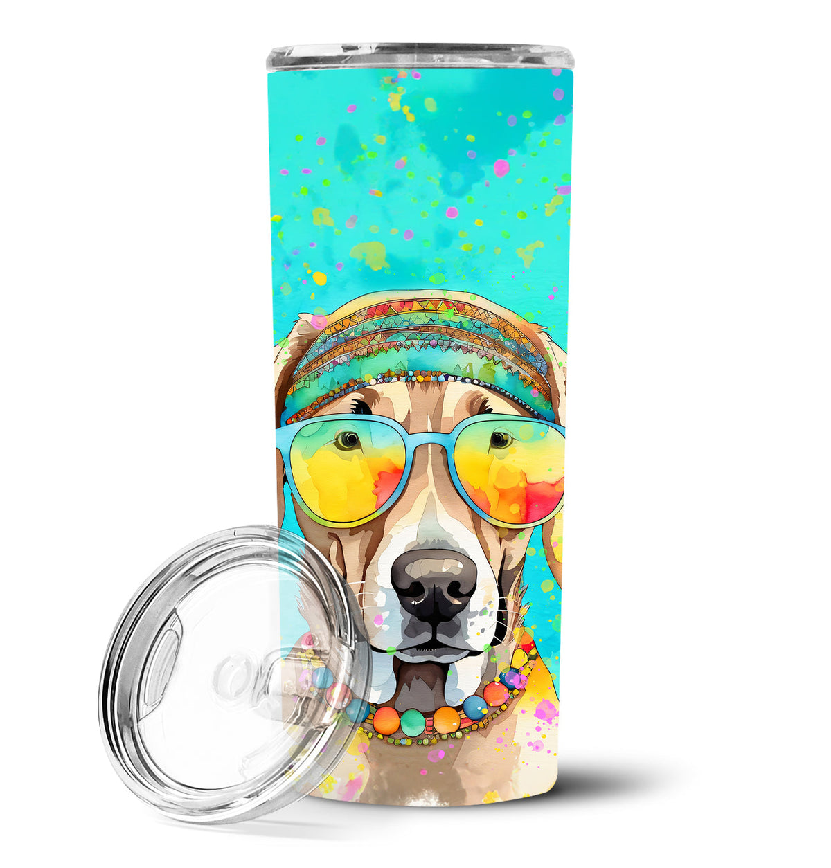 Weimaraner Hippie Dawg Stainless Steel Skinny Tumbler-0