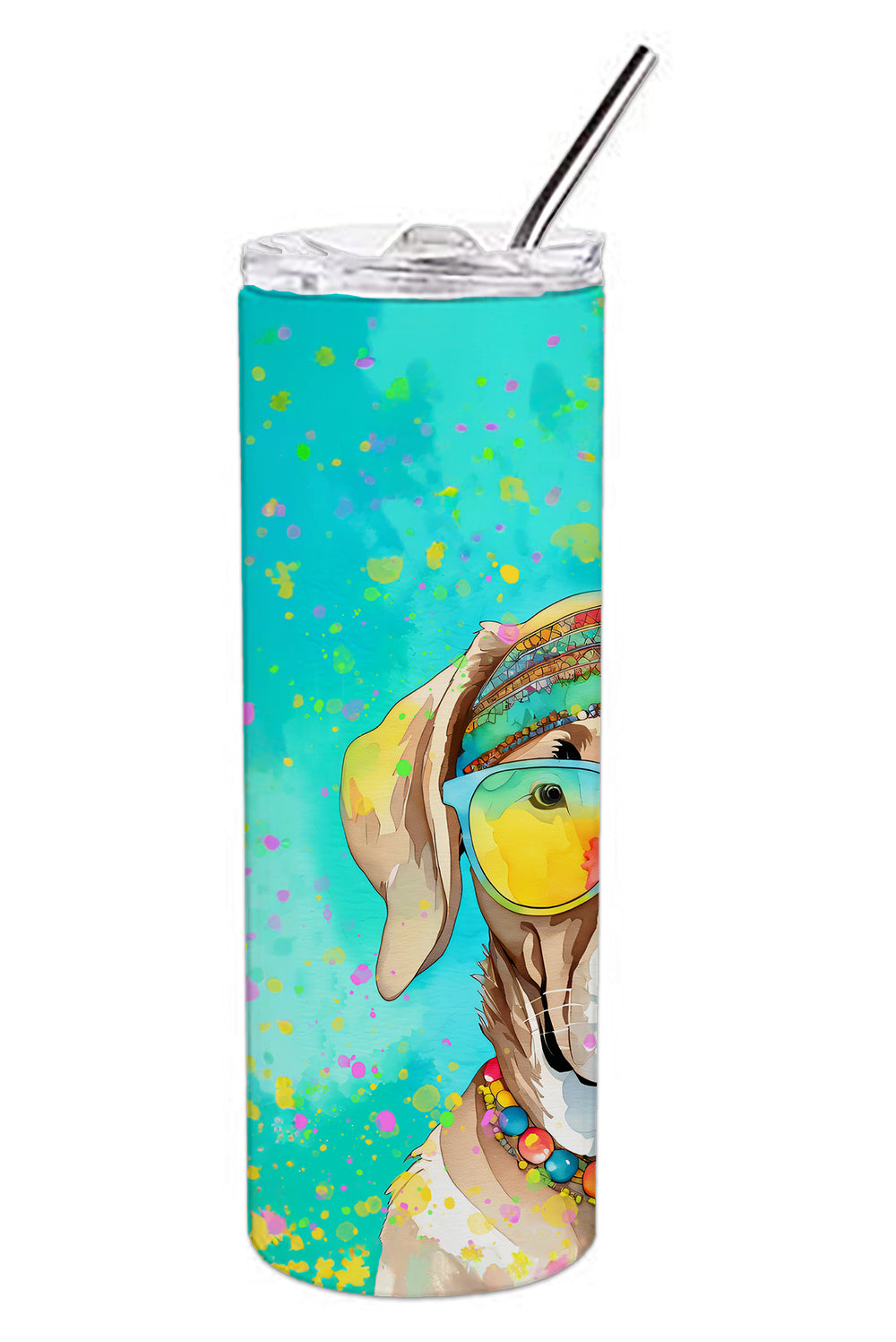 Weimaraner Hippie Dawg Stainless Steel Skinny Tumbler-1