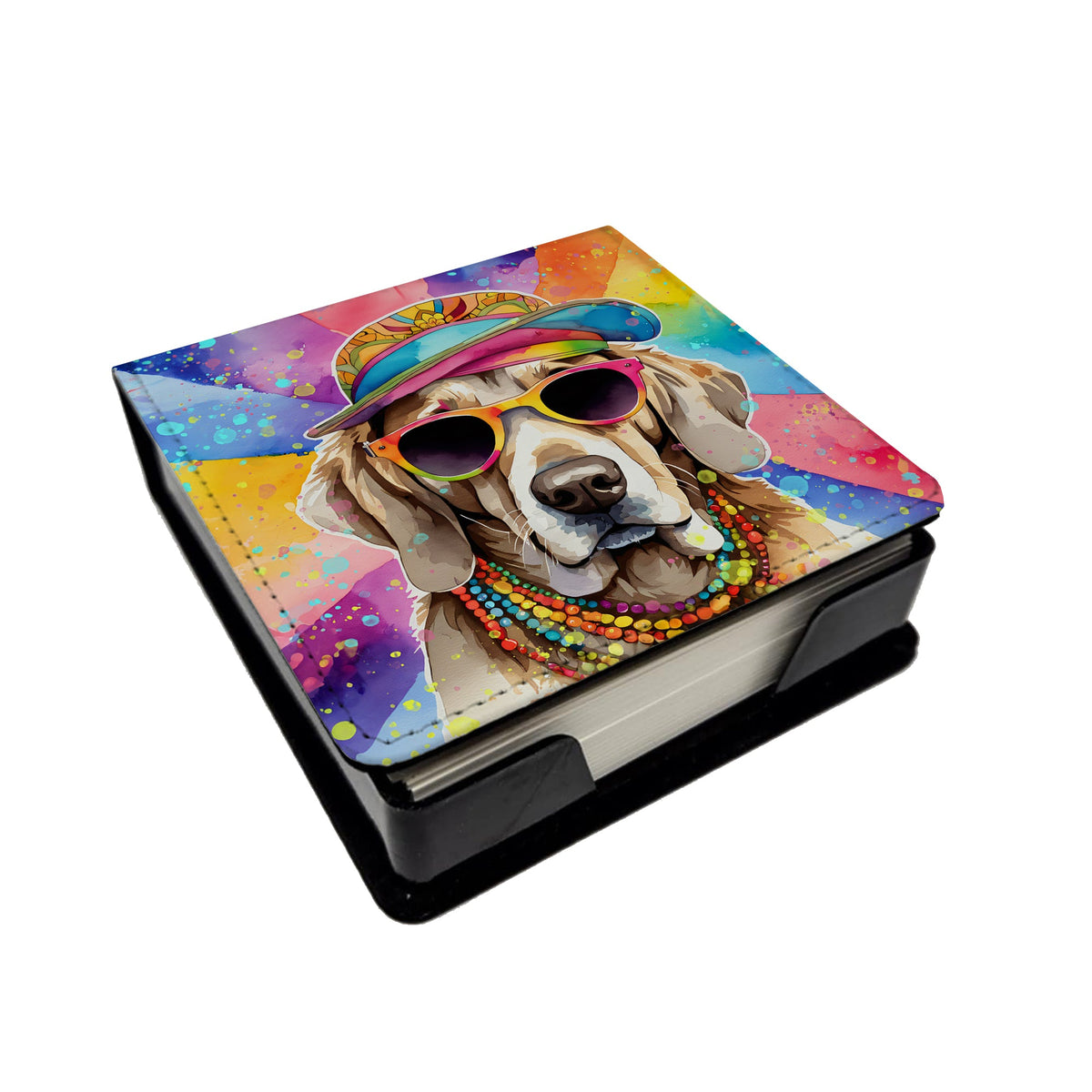 Weimaraner Hippie Dawg PU Leather Note Paper Holder-0