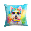 Westie Hippie Dawg Throw Pillow-0