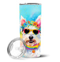 Westie Hippie Dawg Stainless Steel Skinny Tumbler-0