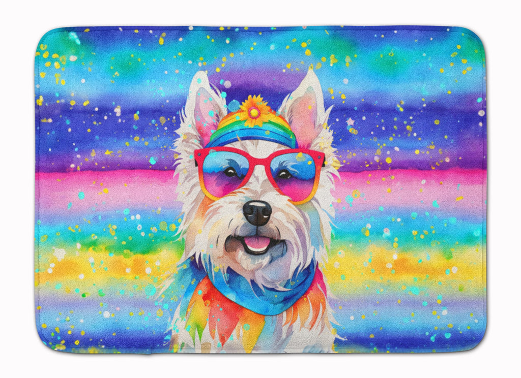 Westie Hippie Dawg Memory Foam Kitchen Mat-0