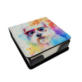 Westie Hippie Dawg PU Leather Note Paper Holder-0