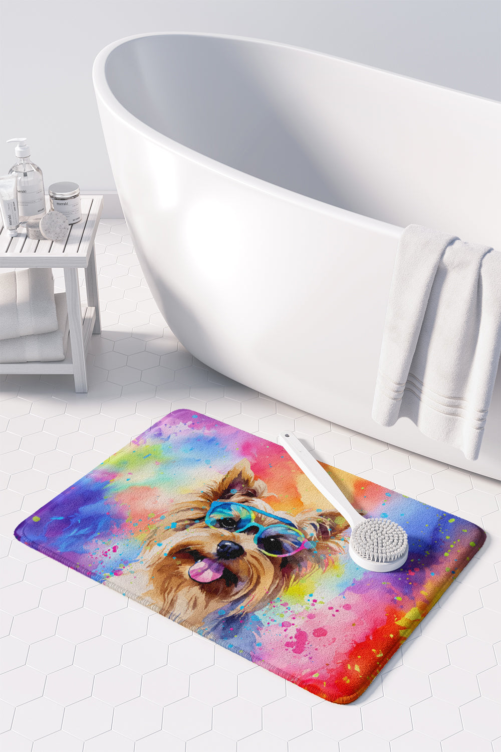 Yorkshire Terrier Hippie Dawg Memory Foam Kitchen Mat-2