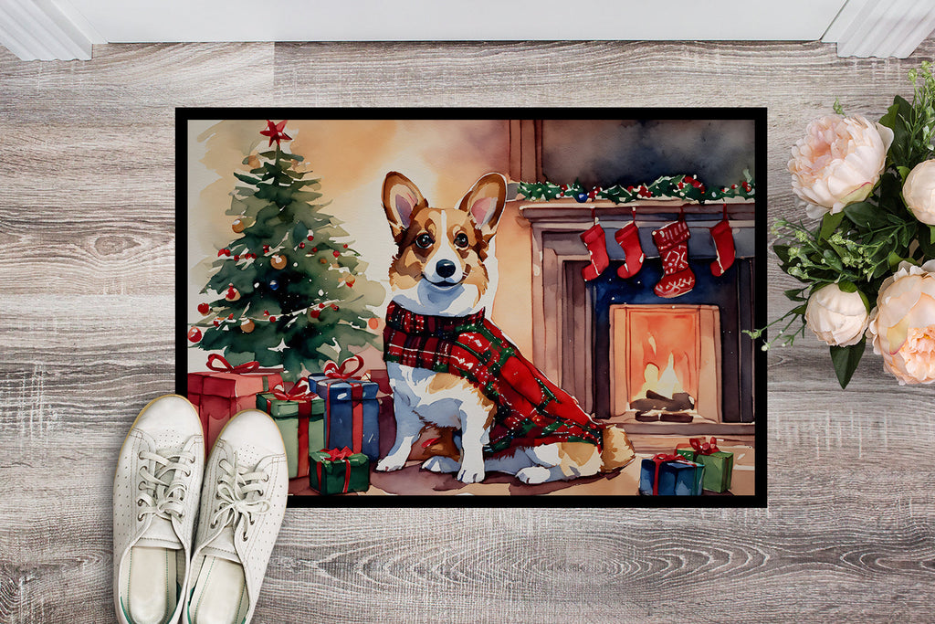 Corgi Cozy Christmas Doormat-1