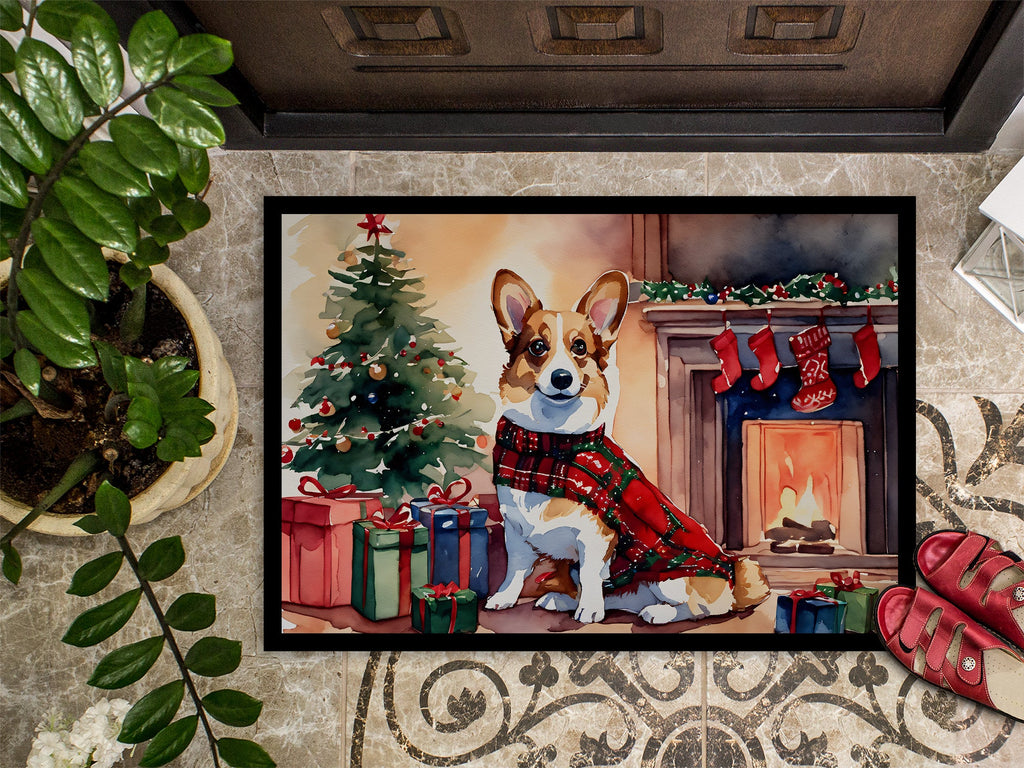 Corgi Cozy Christmas Doormat-2