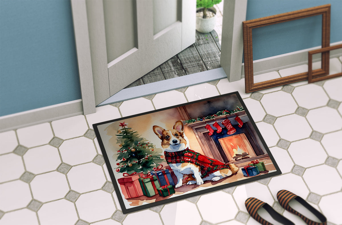 Corgi Cozy Christmas Doormat-3