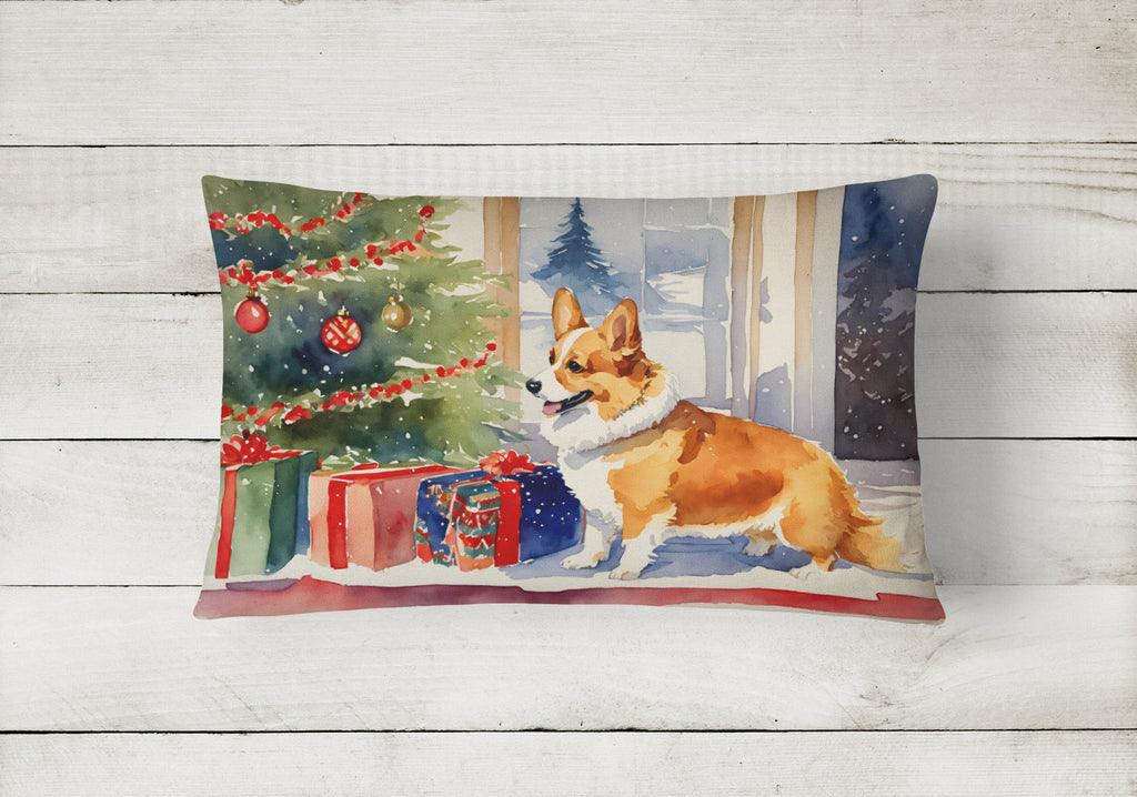 Corgi Cozy Christmas Throw Pillow-1