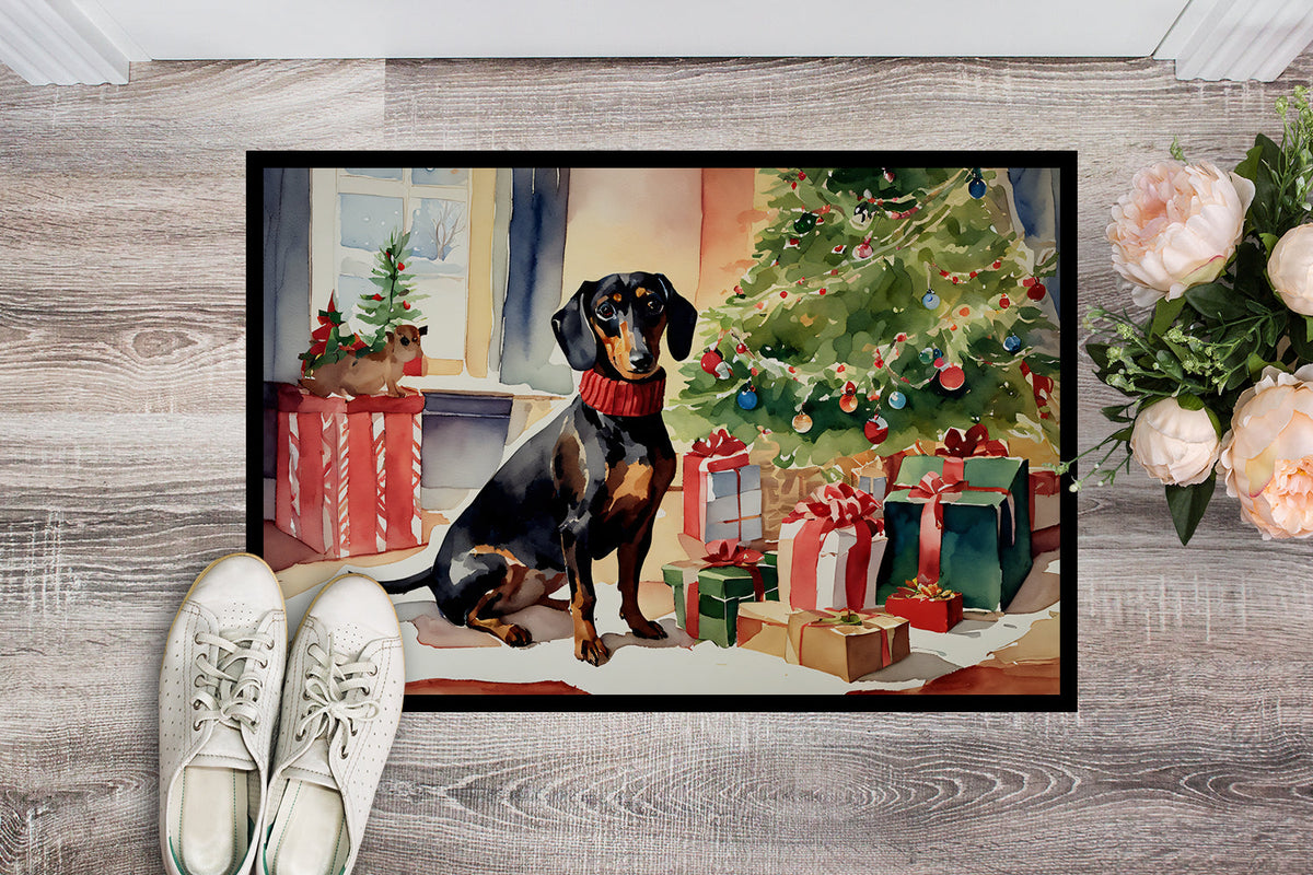 Dachshund Cozy Christmas Doormat-1