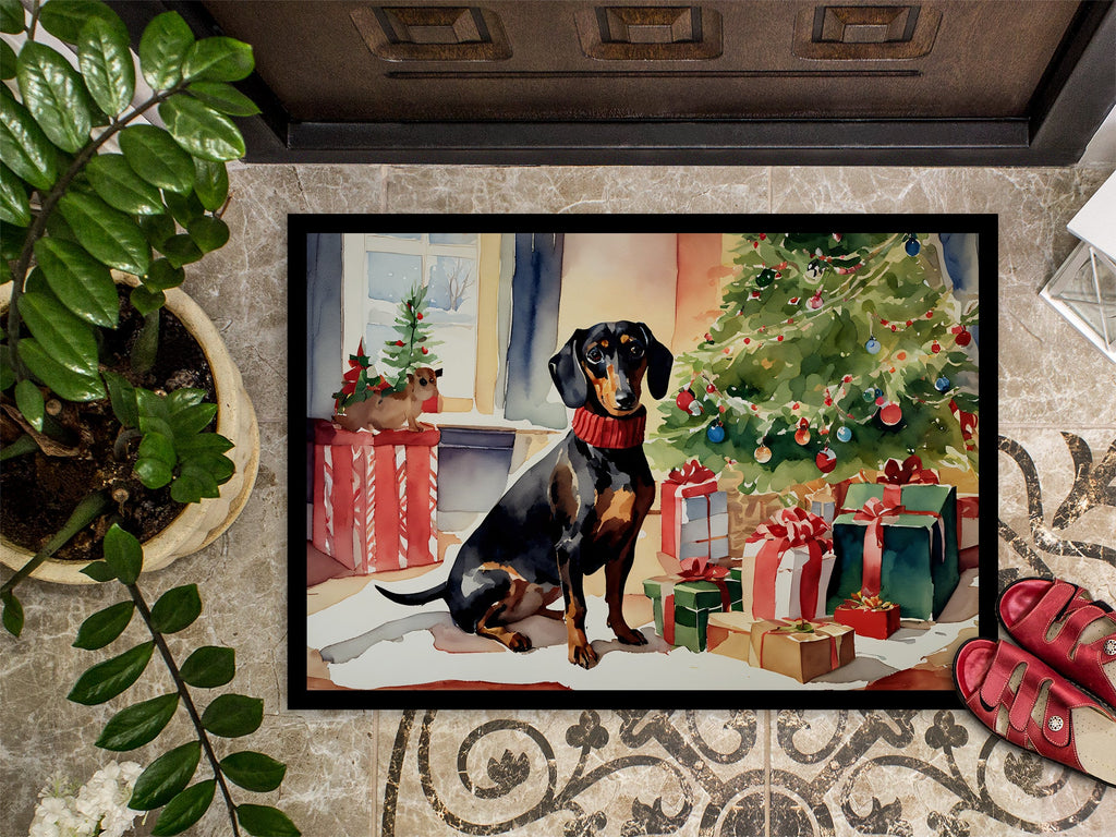 Dachshund Cozy Christmas Doormat-2