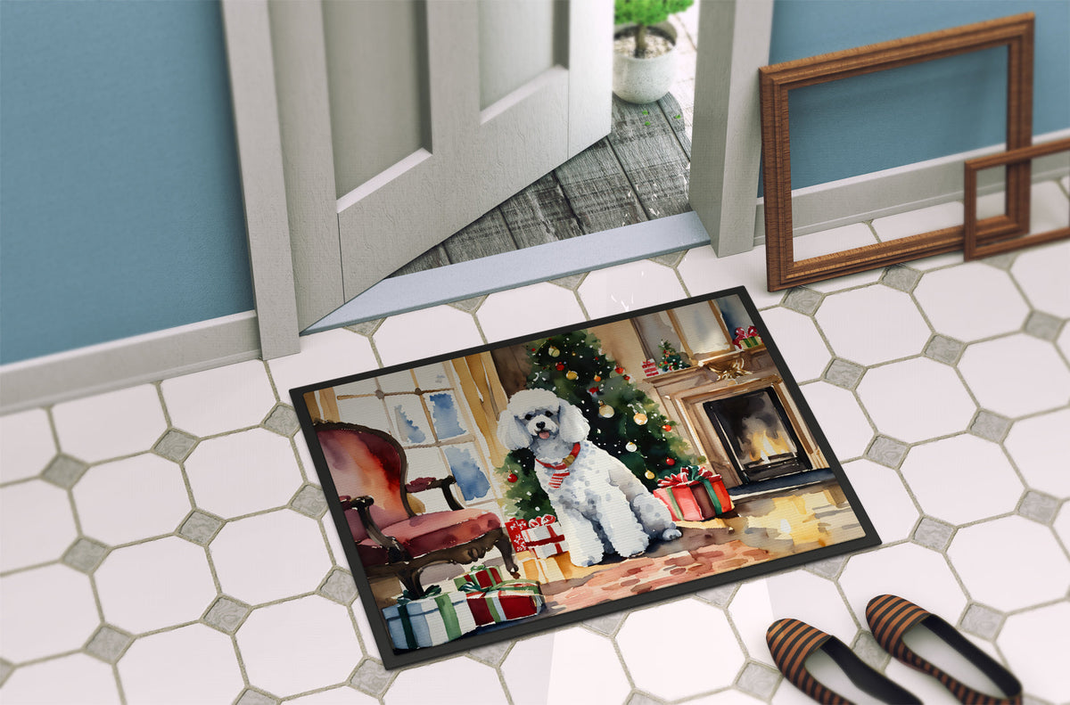 Poodle Cozy Christmas Doormat-3