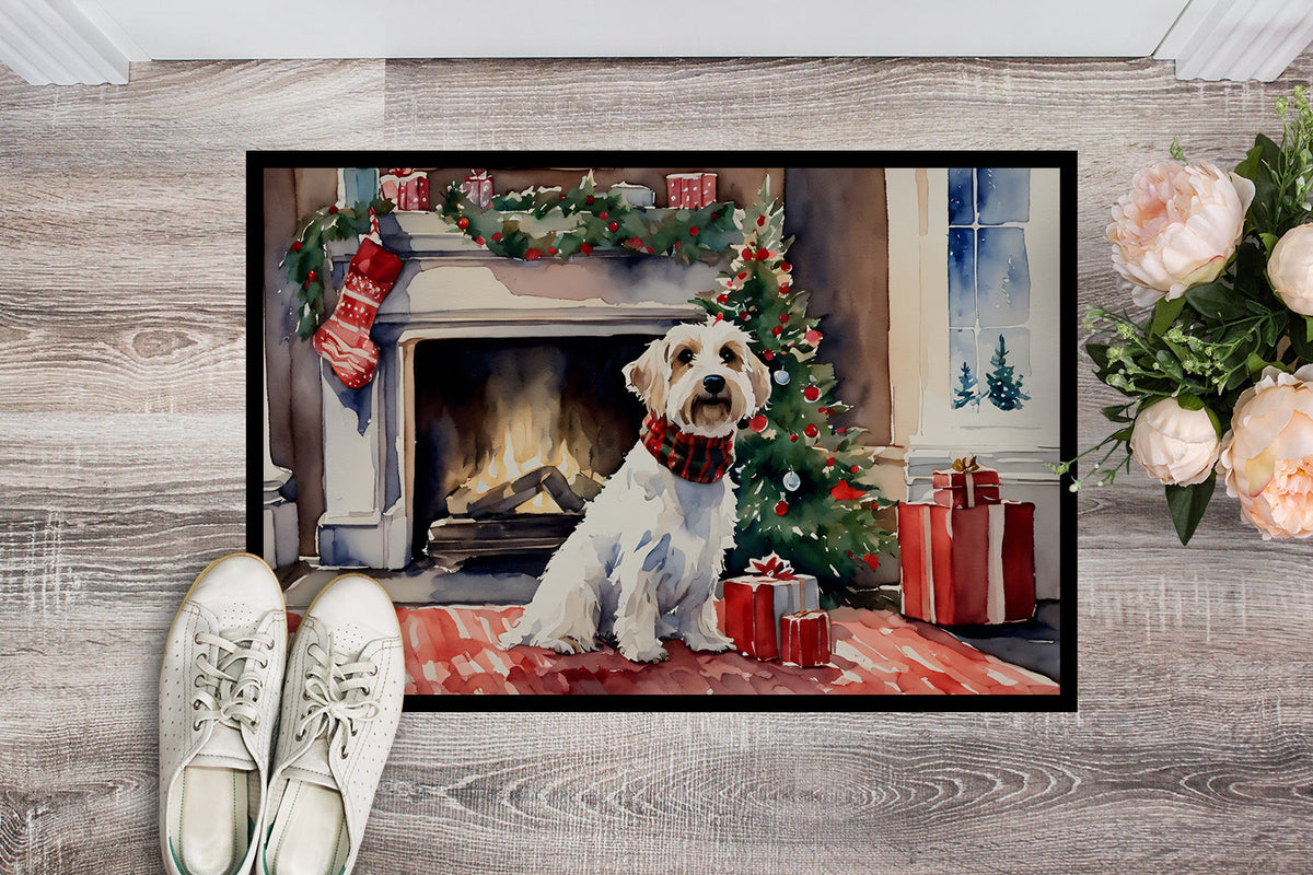 Sealyham Terrier Cozy Christmas Doormat-1