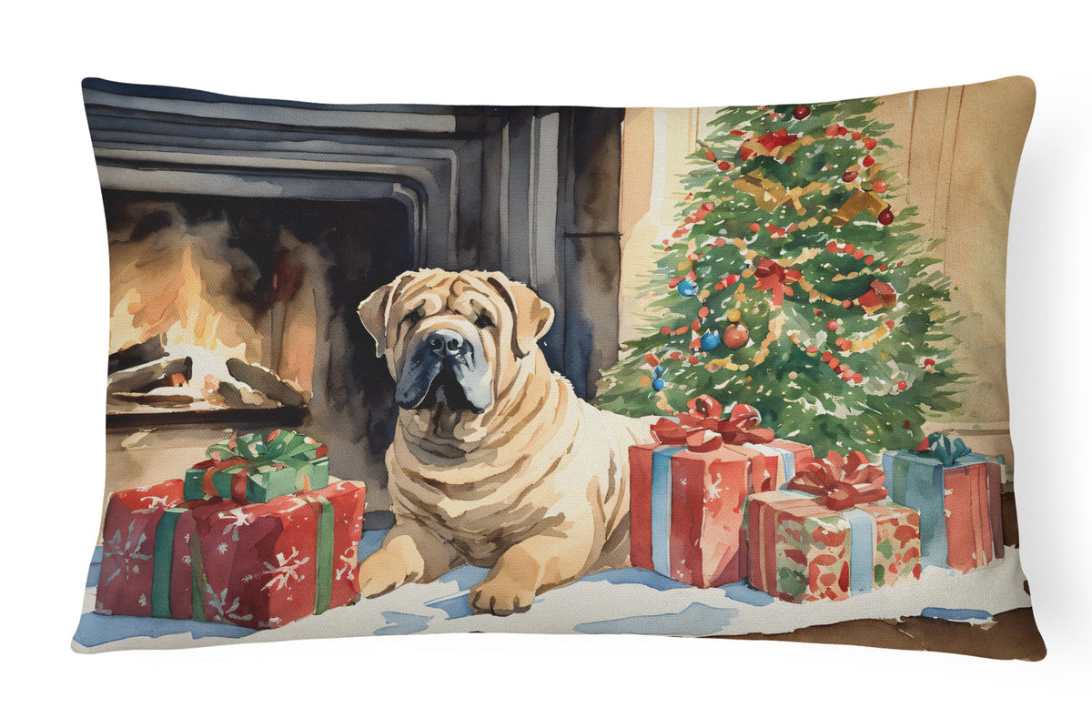 Shar Pei Cozy Christmas Throw Pillow-0