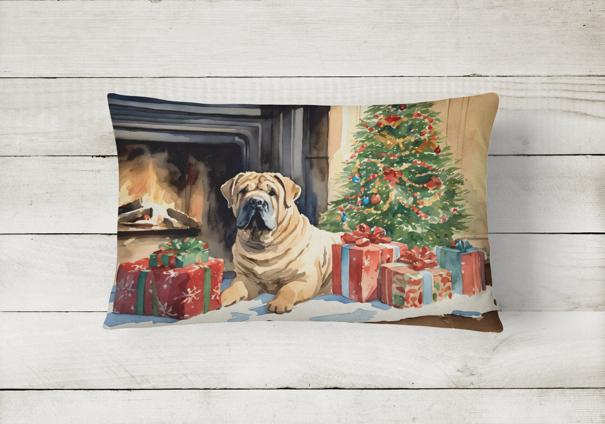 Shar Pei Cozy Christmas Throw Pillow-1