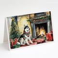 Siberian Husky Cozy Christmas Greeting Cards Pack of 8-0