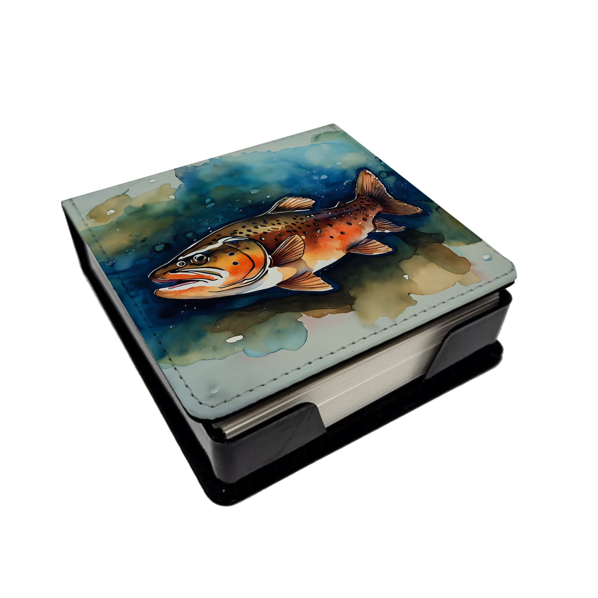 Brown Trout PU Leather Note Paper Holder-0