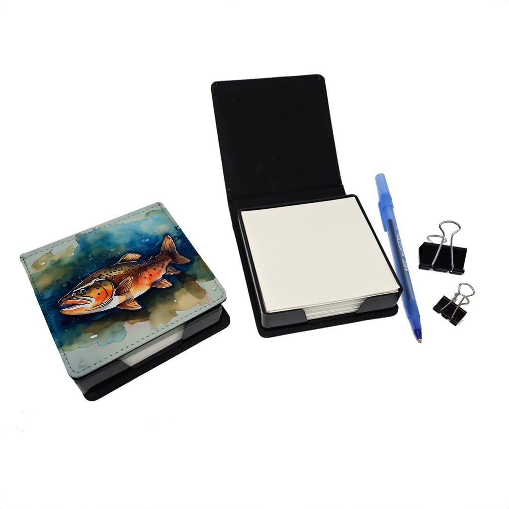 Brown Trout PU Leather Note Paper Holder-1