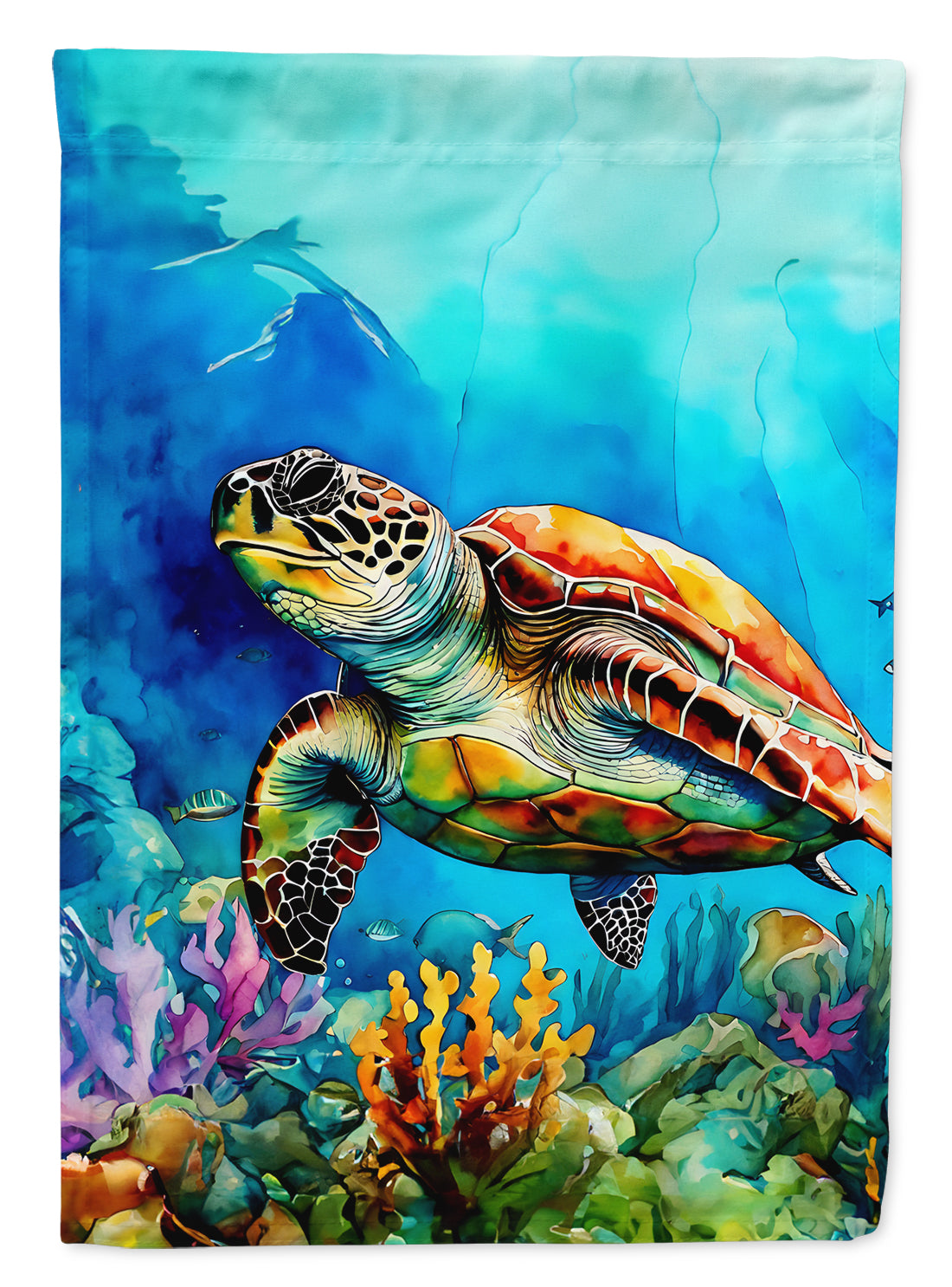 Loggerhead Sea Turtle House Flag-0