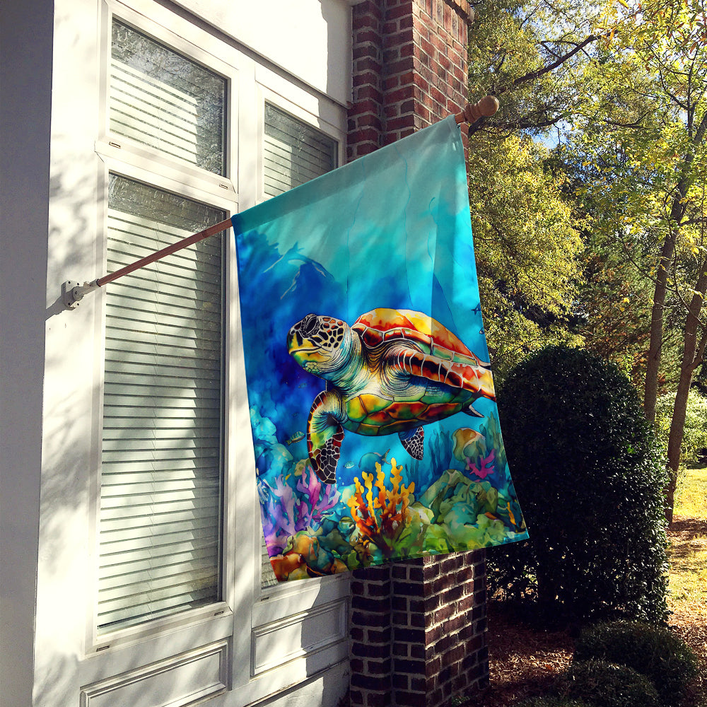 Loggerhead Sea Turtle House Flag-1