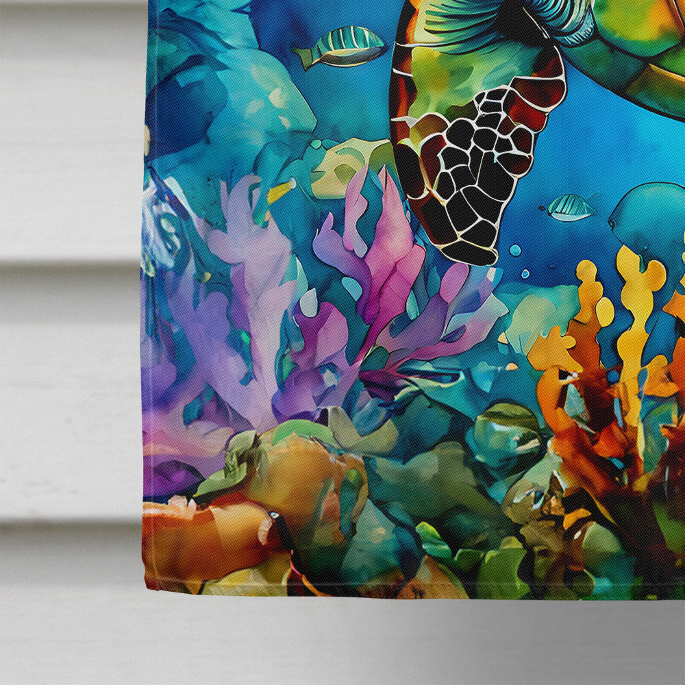 Loggerhead Sea Turtle House Flag-3