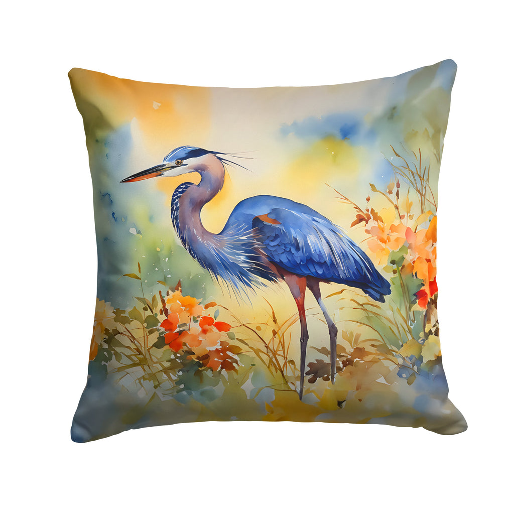 Blue Heron Throw Pillow-0