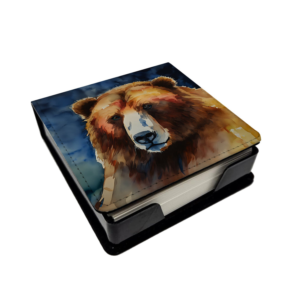 Kodiak Bear PU Leather Note Paper Holder-0