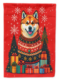 Akita Holiday Christmas House Flag-0