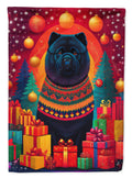 Black Chow Chow Holiday Christmas House Flag-0