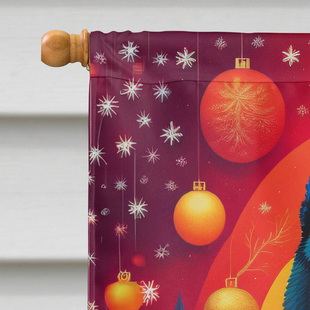 Black Chow Chow Holiday Christmas House Flag-2