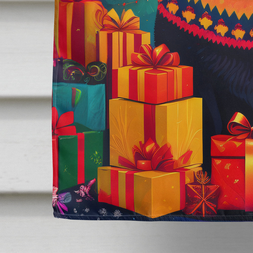 Black Chow Chow Holiday Christmas House Flag-3