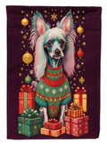 Chinese Crested Holiday Christmas House Flag-0