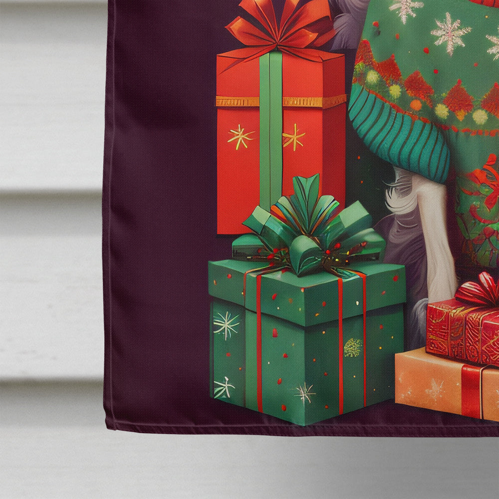 Chinese Crested Holiday Christmas House Flag-3