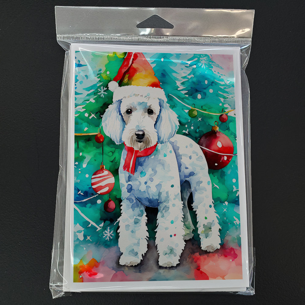 Bedlington Terrier Christmas Greeting Cards Pack of 8-2