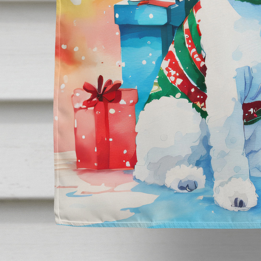 Bichon Frise Christmas House Flag-3