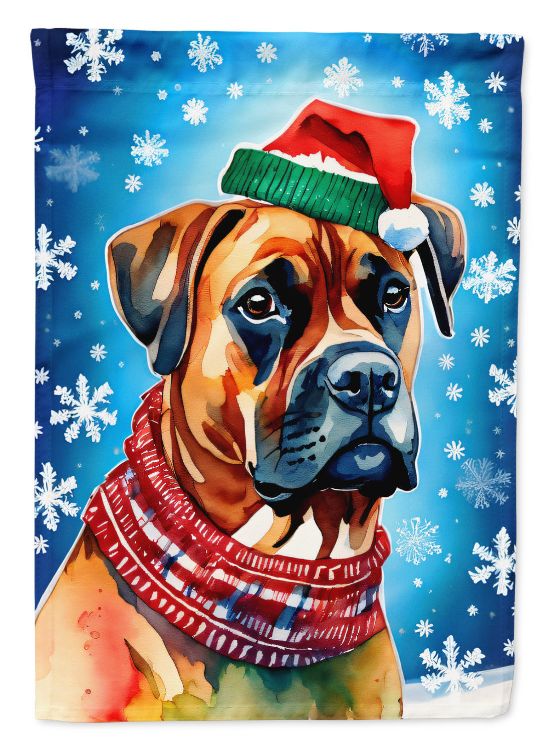 Boxer Christmas House Flag-0