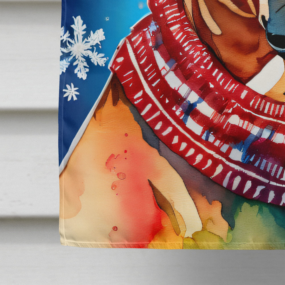 Boxer Christmas House Flag-3