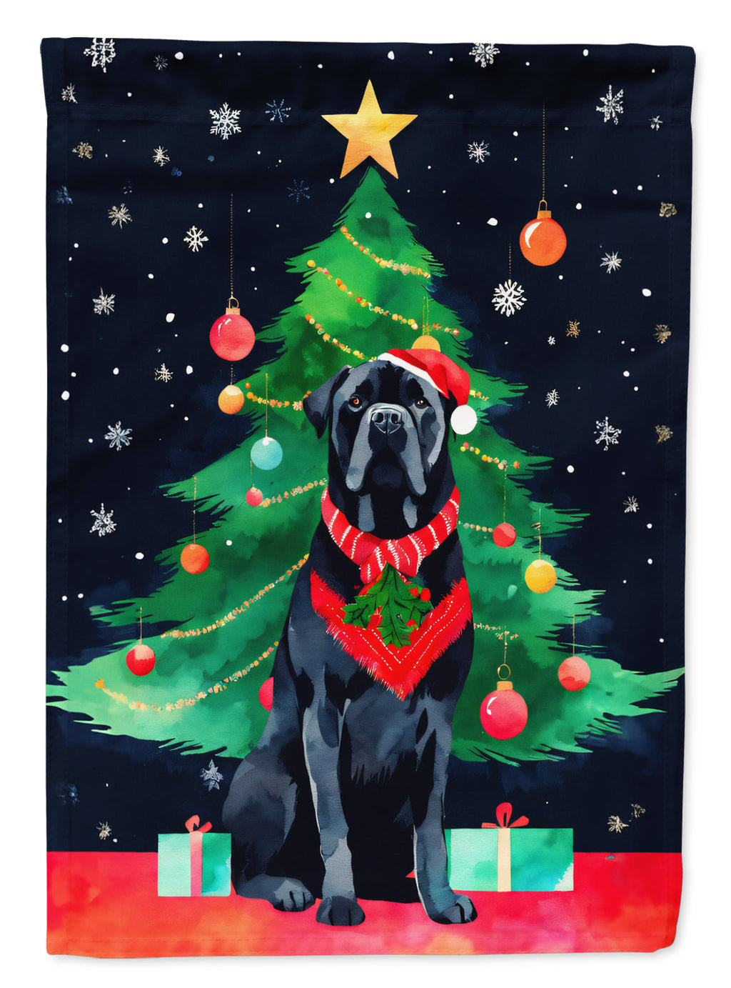 Cane Corso Christmas House Flag-0