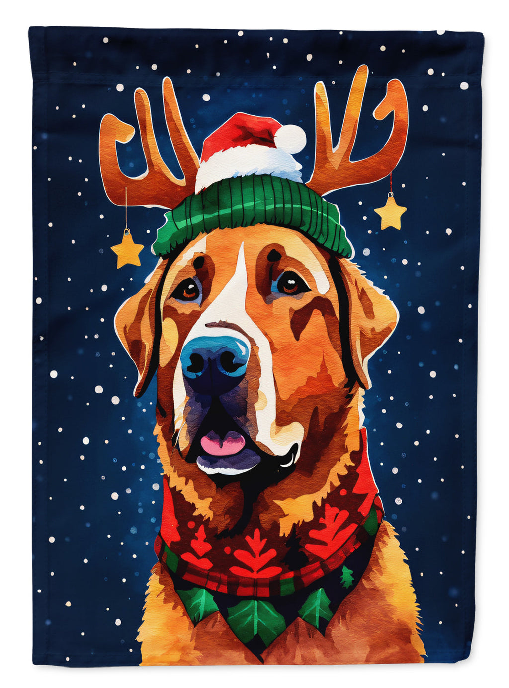 Chesapeake Bay Retriever Christmas House Flag-0