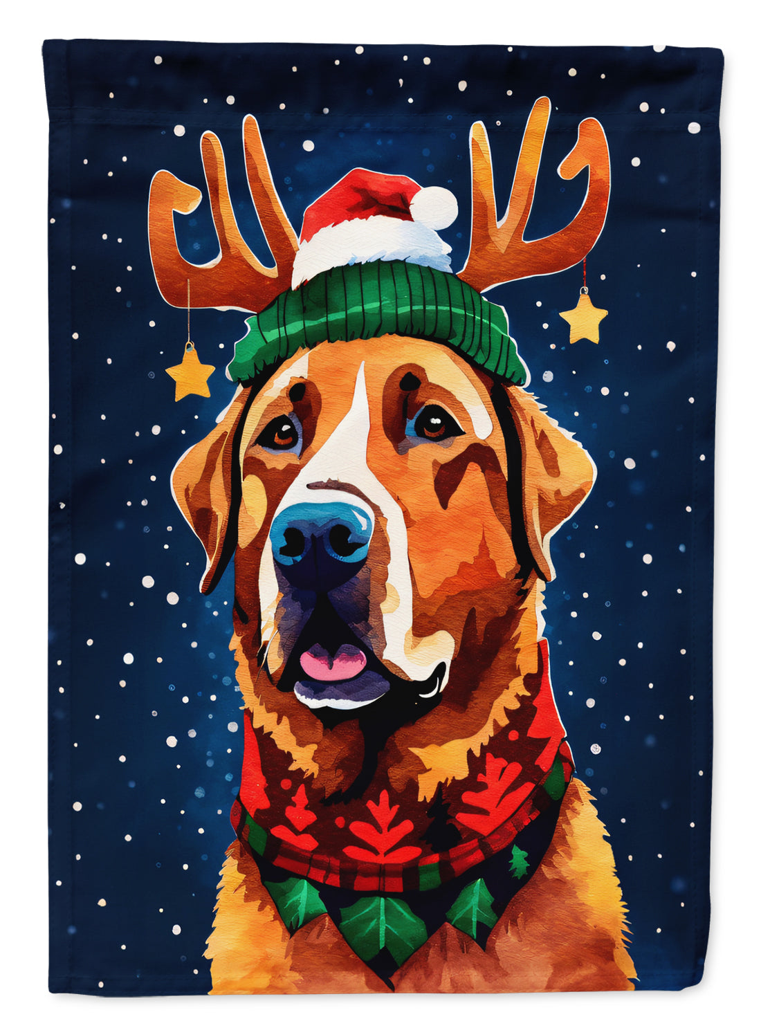 Chesapeake Bay Retriever Christmas House Flag-0