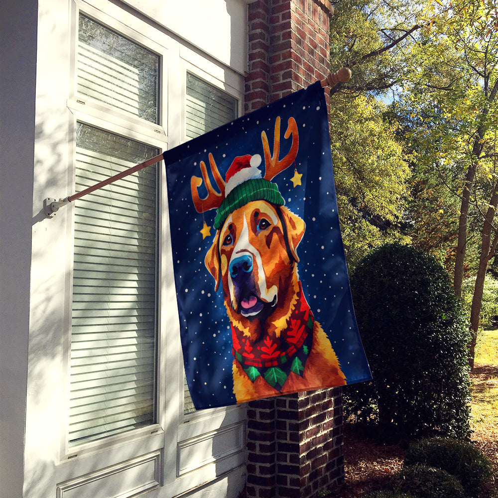 Chesapeake Bay Retriever Christmas House Flag-1