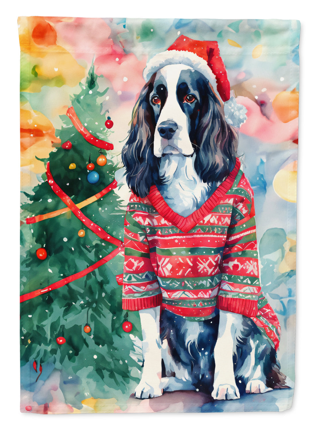 English Springer Spaniel Christmas House Flag-0