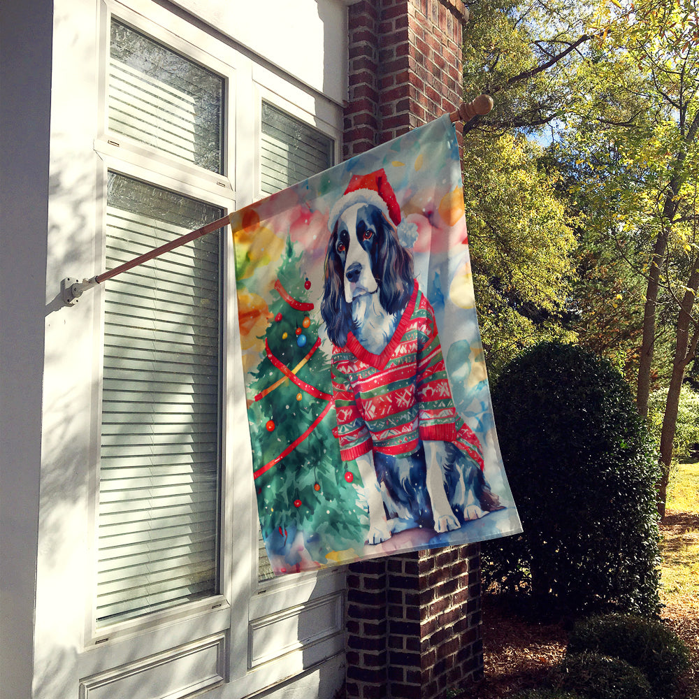 English Springer Spaniel Christmas House Flag-1