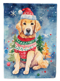 Golden Retriever Christmas House Flag-0